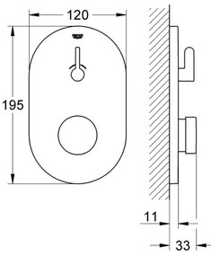 GROHE EUROSMART COSMOPOLITAN T 36321000 - Baterie de duș cu închidere automată, crom