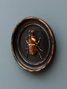 Decoratiune de perete din rasina, aspect vintage, Rhinoceros Beetle