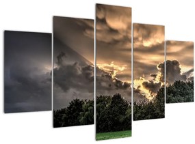 Tablou cu nori și pădure (150x105 cm)