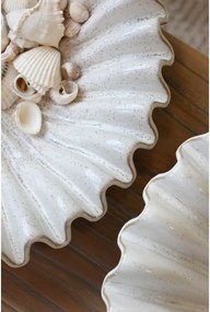 Tavă decorativă din ceramică cu margine striată, Ø35 cm