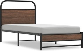 vidaXL Cadru pat fără saltea stejar maro, 90x190 cm, lemn prelucrat