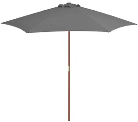 Umbrela de soare de exterior, stalp din lemn, antracit, 270 cm Antracit