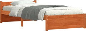 vidaXL Cadru de pat cu headboard Maroniu cerat 205.5 x 95.5 x 51 cm