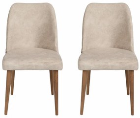Set de scaune de sufragerie Nova Cream și Walnut,2 buc., 2 buc.