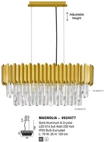 Lustra suspendata design elegant MAGNOLIA aurie