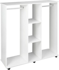 HOMCOM Dulap cu 5 Rafturi și 6 Roți, 120x40x128 cm, Negru | Aosom Romania