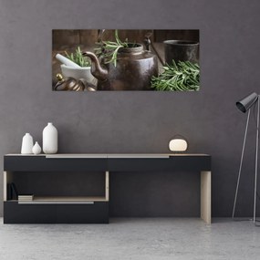 Tablou - Ceainic cu rozmarin (120x50 cm)