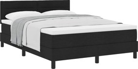 vidaXL Pat cu arcuri cu saltea Negru 160 x 200 cm țesătură