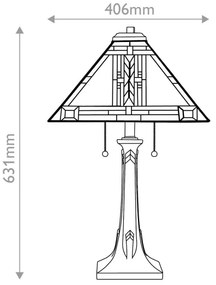 Quoizel QZ-NAVAJO-TL-VB - Lampă de masă Tiffany NAVAJO, 2xE27/60W/230V