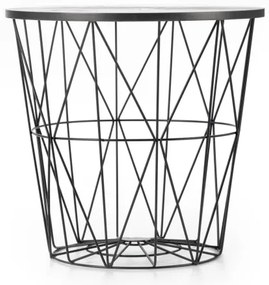 Măsuță de cafea HARISSA 41x42 cm negru/negru decor marmorat