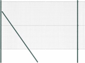 vidaXL Stâlp de gard. Verde 10 x 1,6 m (plasă de 25 x 25 mm)