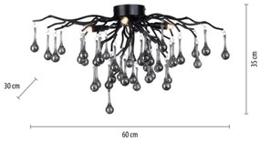Paul Neuhaus 8090-18 - Lustră aplicată ICICLE 4xG9/40W/230V 30x60 cm negru