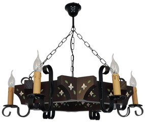 Candelabru fabricat manual din lemn pictat Queen 6L