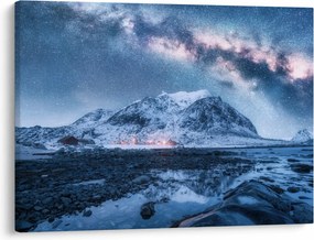 Tablou cu munți și ceul cu stele (70x50 cm)