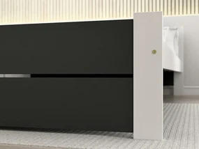 Pat IKAROS DOUBLE 160 x 200 cm, antracit/alb Saltele: Cu saltele Deluxe 10 cm, Somiera pat: Fara somiera