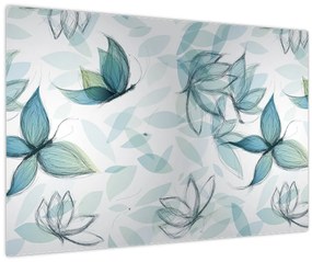 Tablou - Fluturași albaștri (90x60 cm)