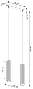 Lustră pe cablu Sollux SL.1593 KARBON 2xGU10/10W/230V crem