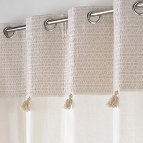 Draperie albă-bej din amestec de bumbac 140x240 cm Milano – douceur d'intérieur