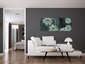 Tablou - Flori verzi (120x50 cm)