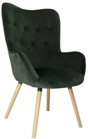 Fotoliu de catifea verde inchis COZY