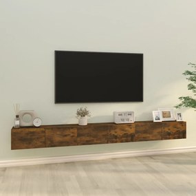 Set dulapuri TV, 3 piese, stejar fumuriu, lemn prelucrat 3, Stejar afumat, 100 x 30 x 30 cm