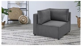Modul pentru canapea gri închis cu tapițerie din catifea reiată (cu colț variabil) Nihad modular – Bobochic Paris