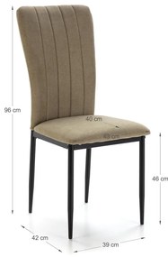 Scaune de dining kaki 4 buc. Holly – Marckeric