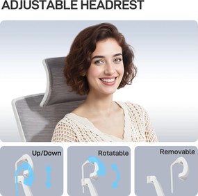 HOMCOM Scaun de Birou Ergonomic și Respirabil cu Suport Lombar Dinamic 4D, 64.5x62.5x112-122 cm, Multicolor | Aosom Romania