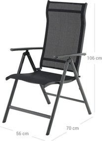Scaune de grădină RIVIERA, set 2 buc., negru SongmicsHome