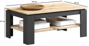 Măsuță de cafea Esferas (grafit + stejar evoke) . 1116830