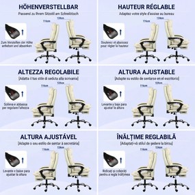 Vinsetto Fotoliu Birou Negru – Rabatabil, Suport Picioare &amp; Ergonomic | Aosom Romania