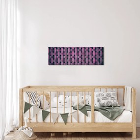 Tabloul textura în mov (cu ceas) (90x30 cm)