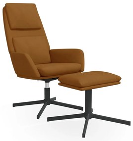 3097806 vidaXL Scaun de relaxare cu taburet, maro, catifea
