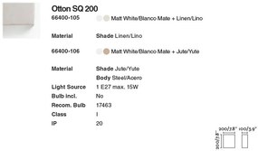 Aplica de perete ambientala design natural OTTON SQ 200 iuta