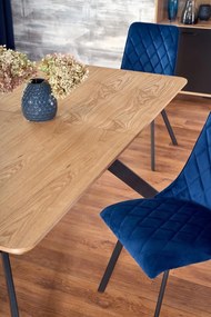 Set masa extensibila Bacardi L160-220 cm + 4 scaune K450 velvet bleumarin