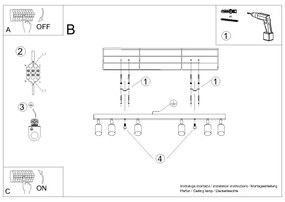Spot Sollux SL.1372 WINX 6xGU10/10W/230V negru/crom