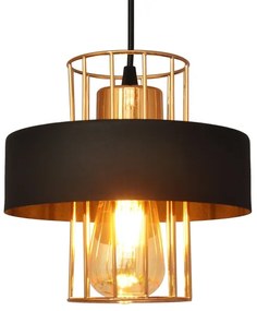 Lustră pe cablu VOLTA 1xE27/15W/230V neagră/aurie