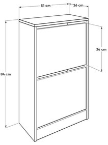 Pantofar Adore, 2 compartimente, capacitate 10 perechi, 51 x 84 x 26 cm