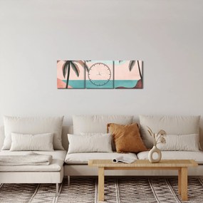 Tablou - Palmieri la mare (cu ceas) (90x30 cm)