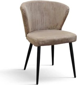 SET 2 Scaune Cielo, structura metalica, catifea Reiata - STANDARD - NEGRU - MARO - CATIFEA REIAT