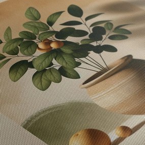 Tablou fructe aurii în vază de lut
