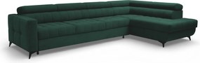Colțar extensibil Nardo Maxi dreapta - verde catifea Bluvel 78