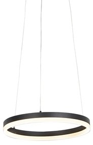 Lampă pendant de design neagră 40 cm inclusiv LED cu dimmer în 3 trepte - Anello
