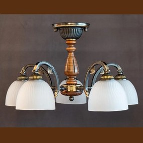 Lustra rustica aplicata cu 5 brate design italian 9941