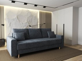 Canapea extensibilă dumonde cu ladă de depozitare si sezut confortabil din spuma high-density, Kronos Euphoria Grafit 210x100 cm