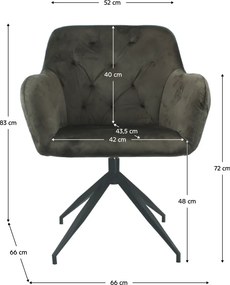 Scaun pivotant, ţesătură de catifea maro/negru, VELEZA NEW