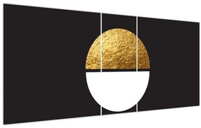 Tablou - Abstracție de aur și negru N⁰1 (120x50 cm)