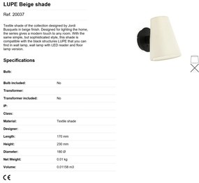 Aplica cu reader LED moderna design elegant LUPE negru/bej
