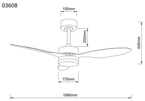 Lustra LED cu ventilator si telecomanda BLACKWELL