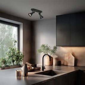 Spot de plafon modern negru cu 2 lumini reglabil - Triangle